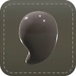 ストラップ：勾玉（ブラック）