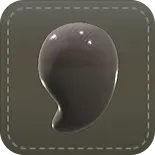 ストラップ：勾玉（ブラック）画像