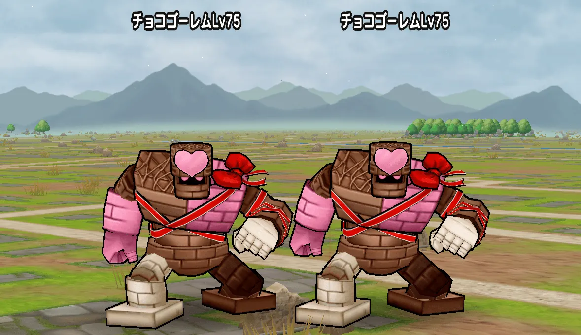 チョコゴーレムの群れ付近にチョコゴーレムが出現