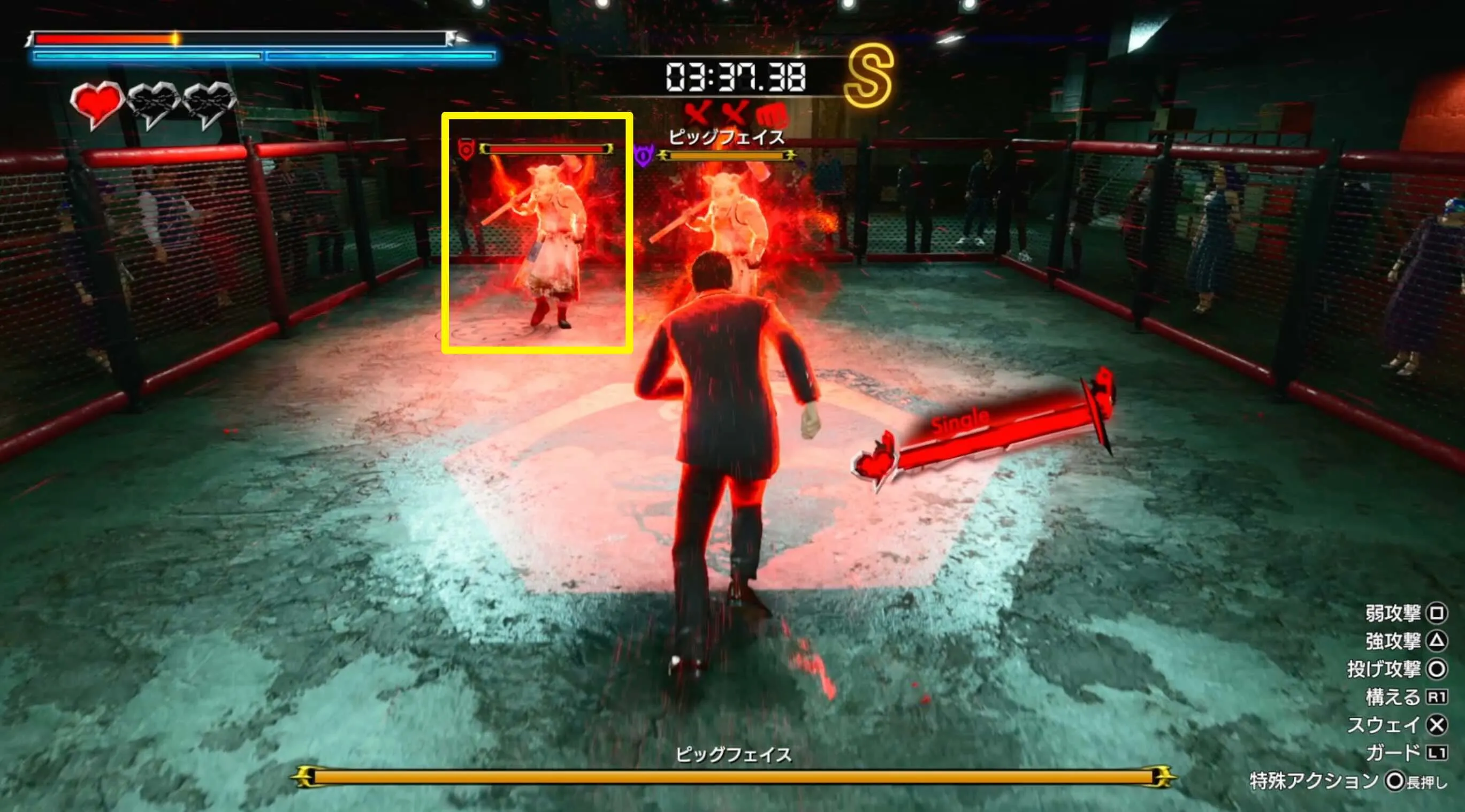 HPの低い敵から倒していく