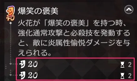 爆笑の褒美のターン数