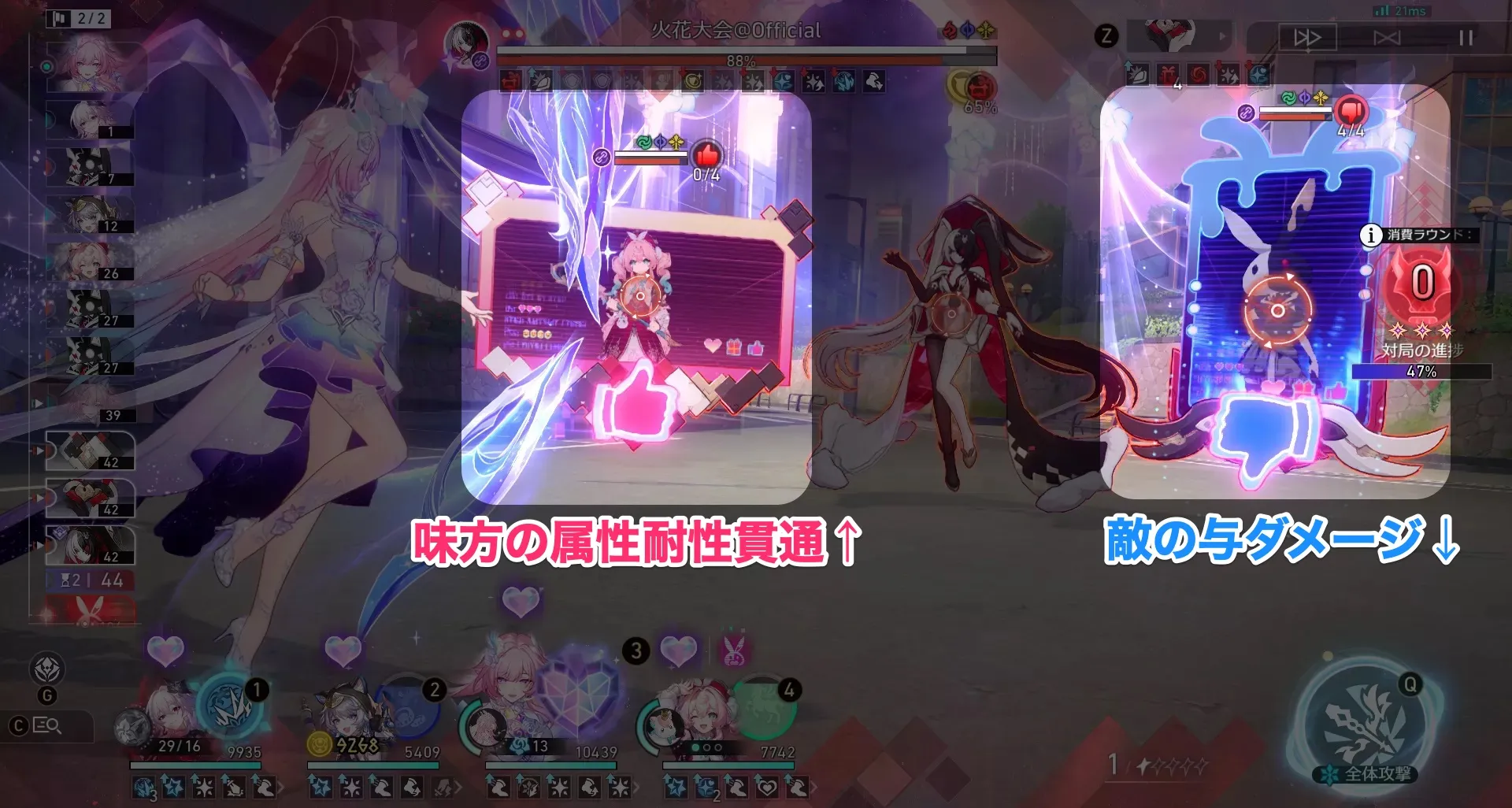 出力端子のバフ効果