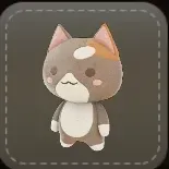 ストラップ：ちいねこ（みけ）画像