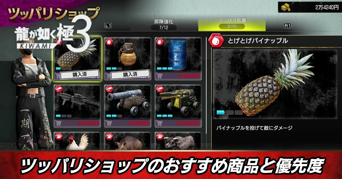 ショップのおすすめ商品と優先度