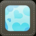 ベースカラー：ハート柄（ブルー）