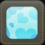 ベースカラー：ハート柄（ブルー）画像