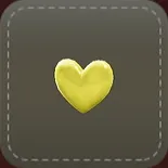 立体シール：ハート（イエロー）