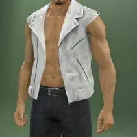 ノースリーブレザージャケット画像