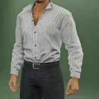 長袖ワイシャツ（ストライプ）画像