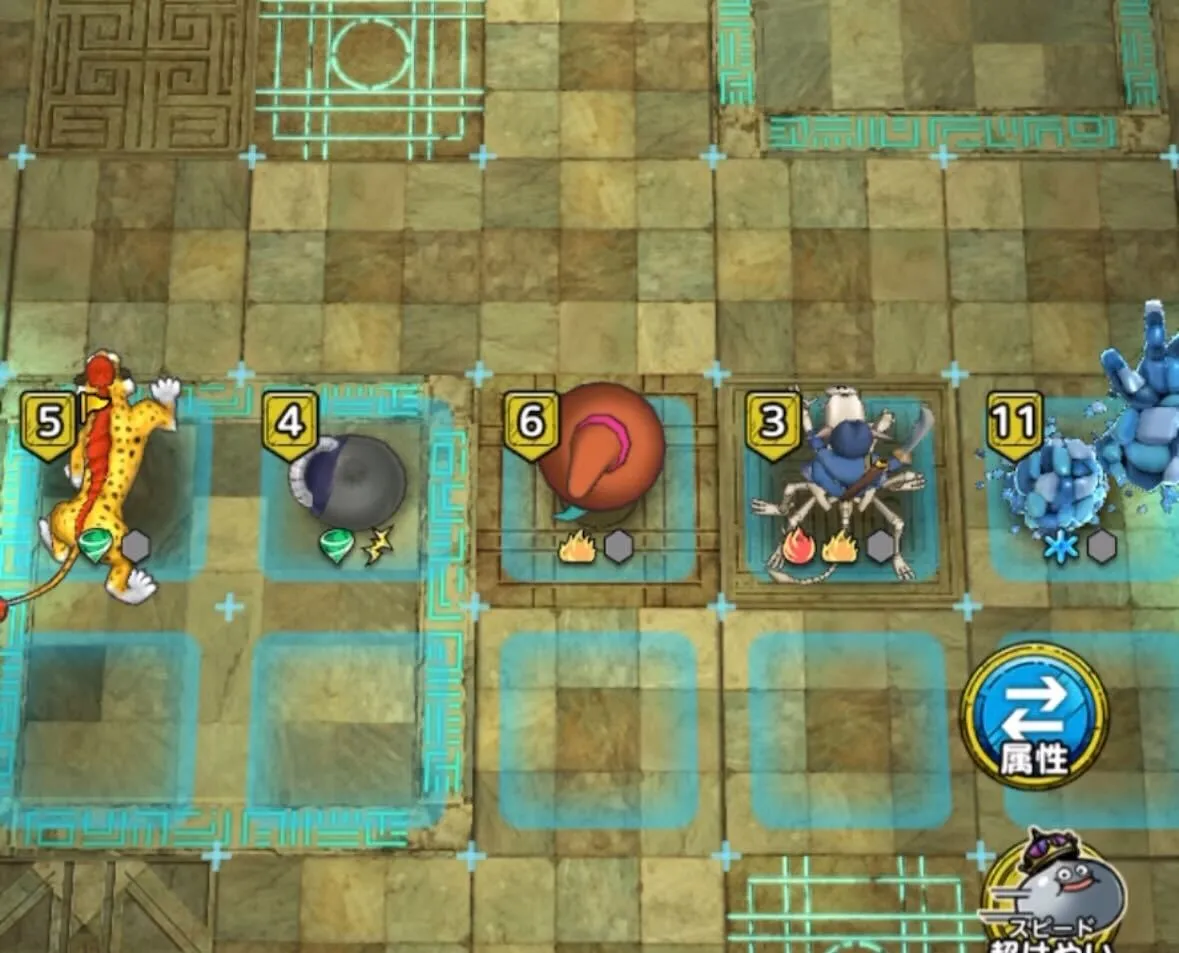 眠りとくぎを持つキャラを真ん中に配置する