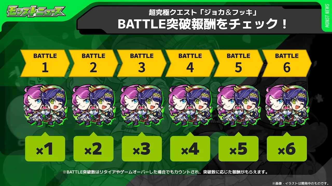 バトル突破数6で6体ゲット