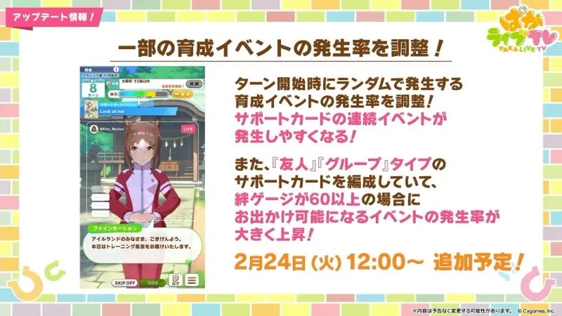 サポカ連続イベントの完走率アップ