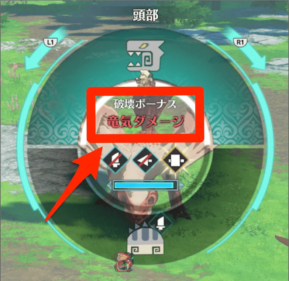 部位破壊ボーナス「竜気ダメージ」