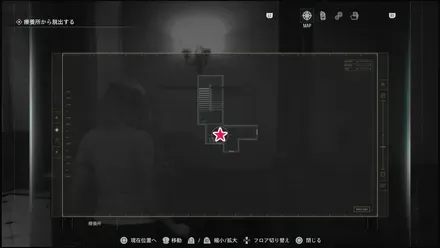 西館管理棟の見取り図のマップ