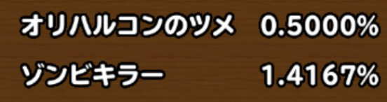 目玉装備の排出確率の画像
