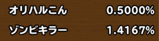 目玉装備の排出確率の画像