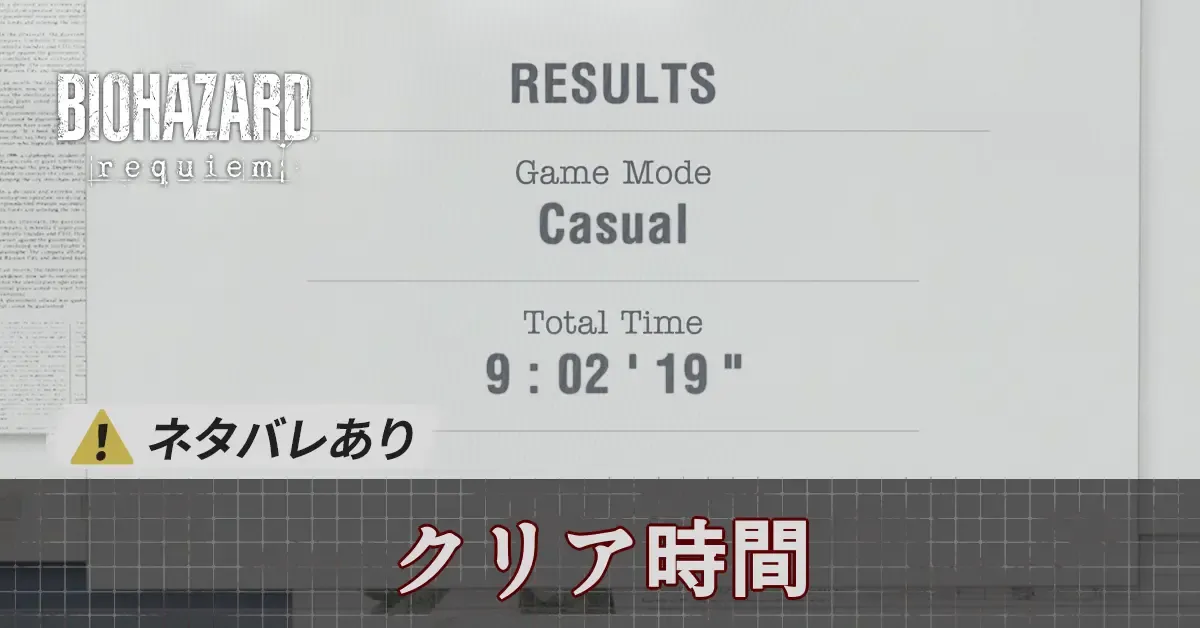 クリア時間とボリューム