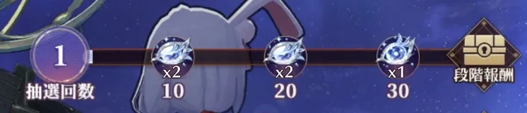 段階報酬で宵星の凝視と宵星の注視を入手