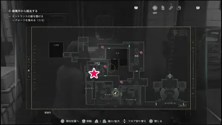 簡単な鍵の場所②のマップ