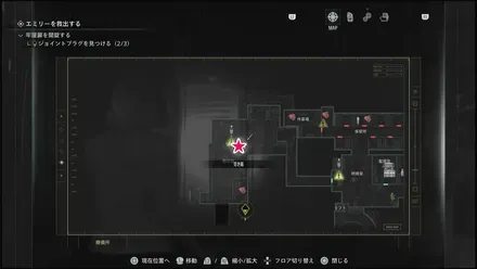 簡単な鍵の場所⑤のマップ