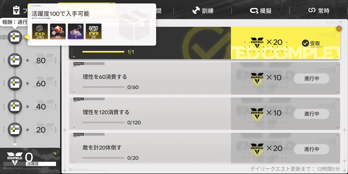 デイリー活躍度100