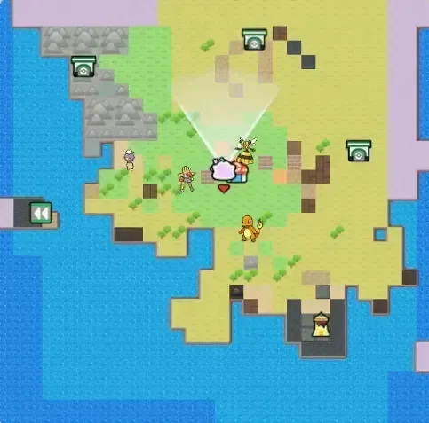 マップを歩き回ることで白い部分が晴れる