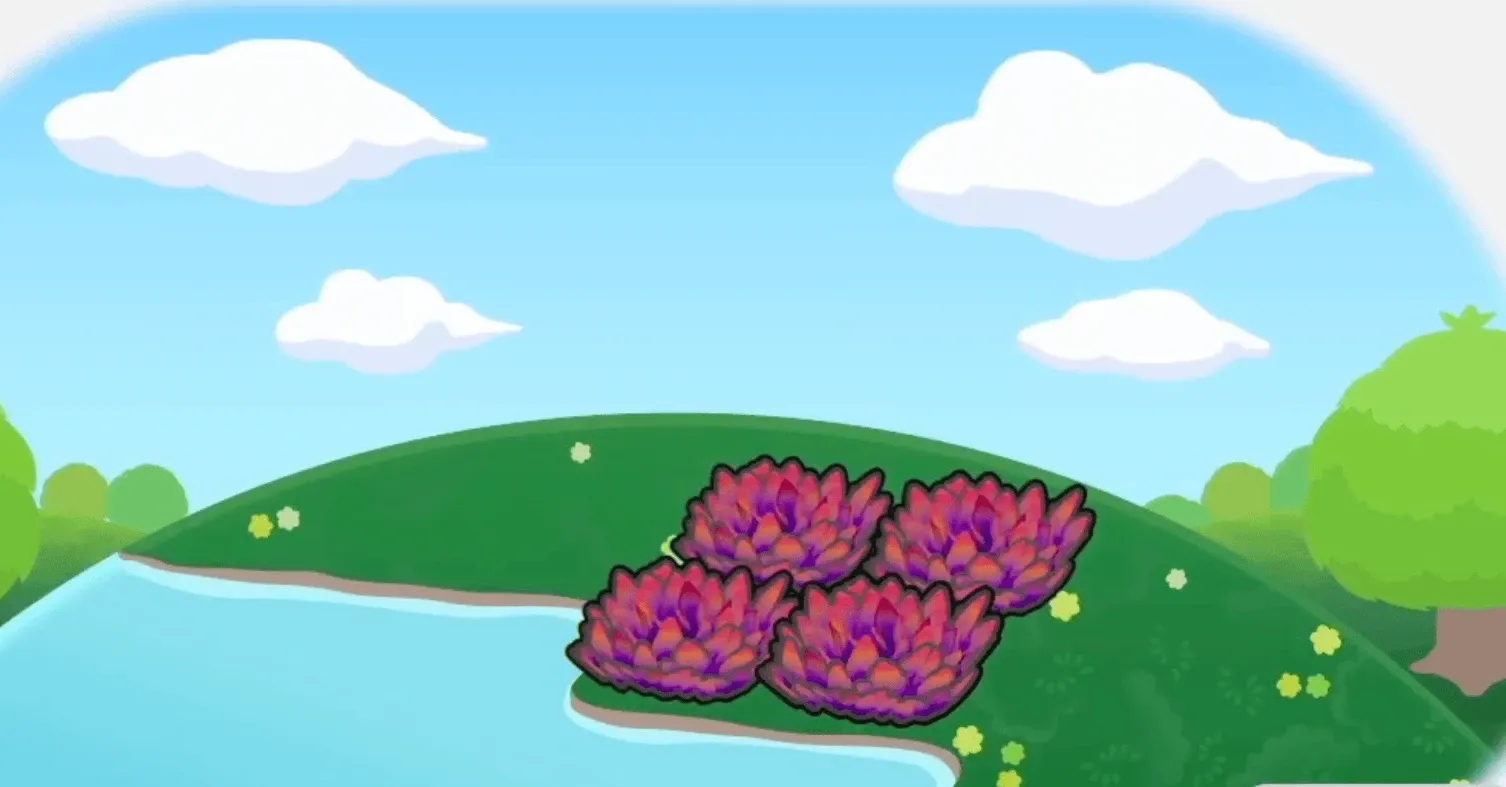 うるおう赤い草むら画像