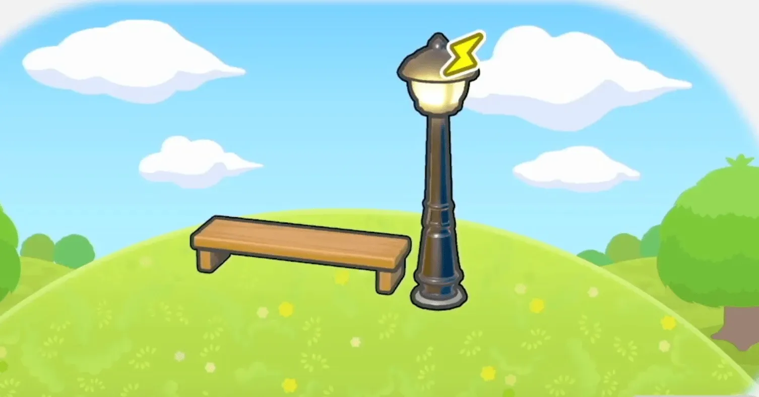 照らされたベンチ画像