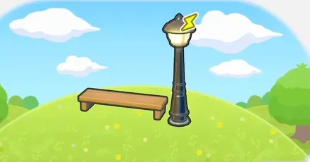 照らされたベンチ画像