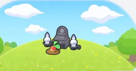 ブキミなお墓にお供えもの画像