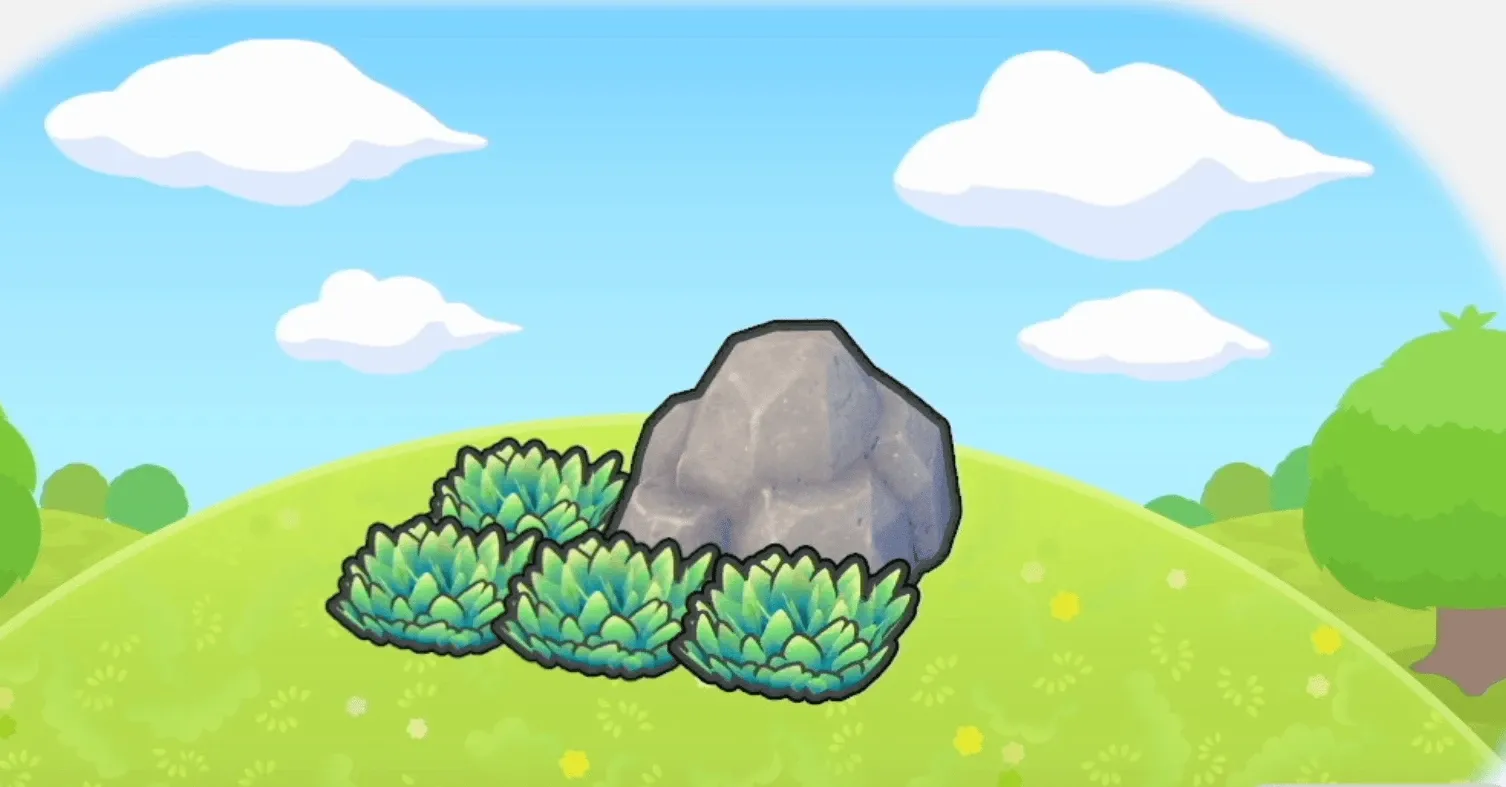 岩かげの草むら画像