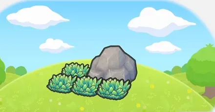 岩かげの草むら