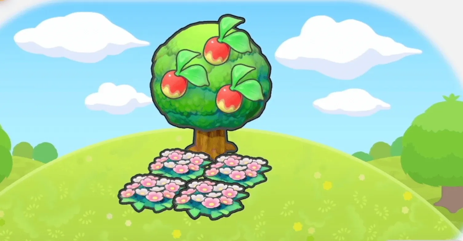 木かげの花畑画像