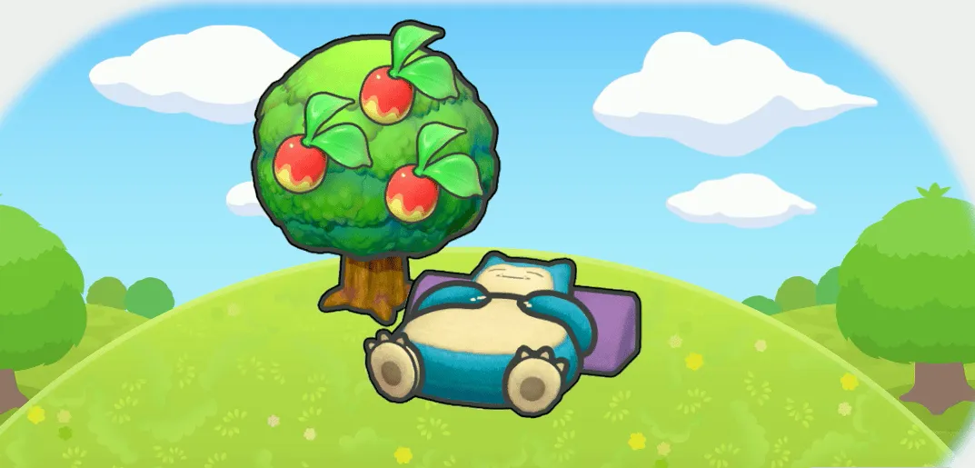 木かげでぐっすりカビゴン画像