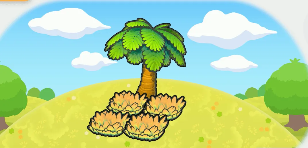 木かげの黄色の草むら画像