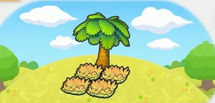 木かげの黄色の草むら画像