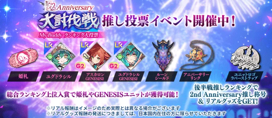 2nd Anniversary 大討伐戦「My Buddy Ranking」大投票