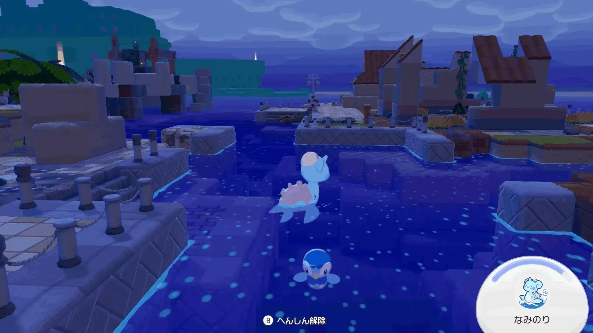 ポッチャマと泳ぐ