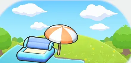 日かげでプカプカ水遊び画像