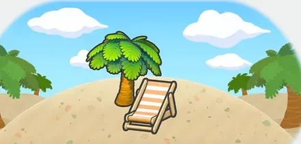 ビーチの木かげ画像