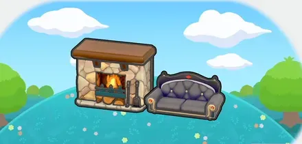 暖炉でうたた寝画像