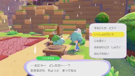 ポケモンと話して「いっしょに行こう」を選択