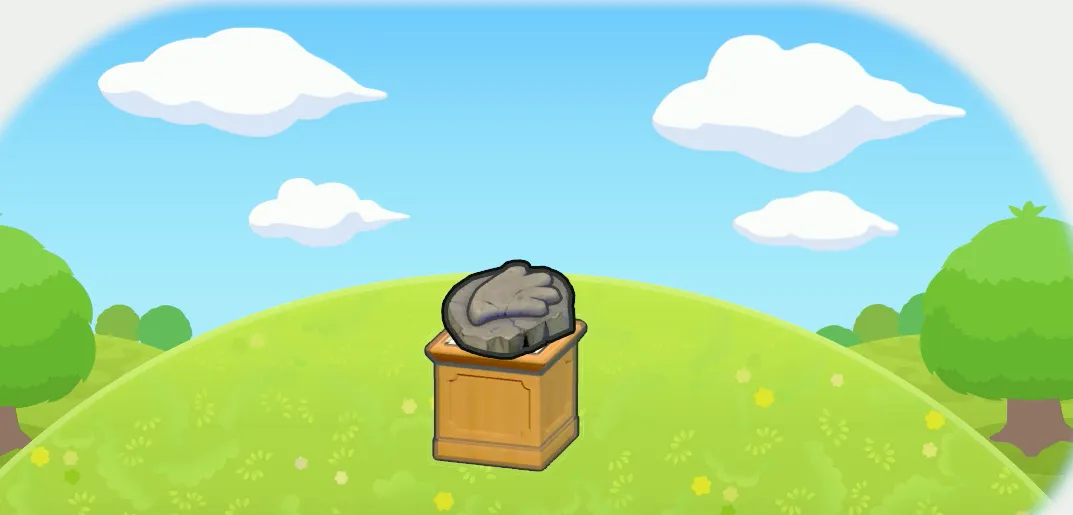 ヒレのカセキ展示台画像