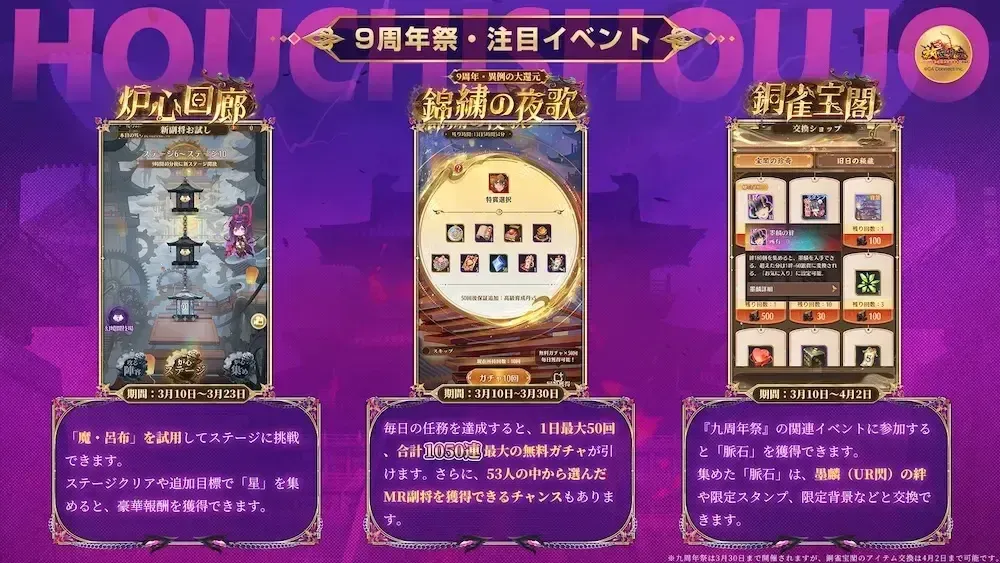 9周年祭イベントの内容が発表