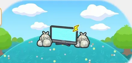 ゴミ捨て場のテレビ画像