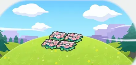 高台の花畑画像