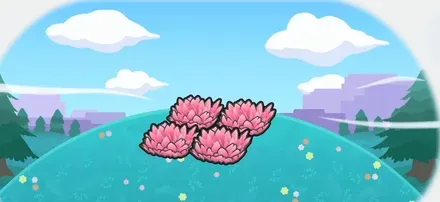 高台のピンクの草むら画像