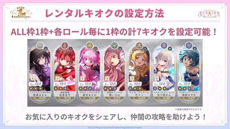 全7枠に自分のキオクを設定してシェアしよう