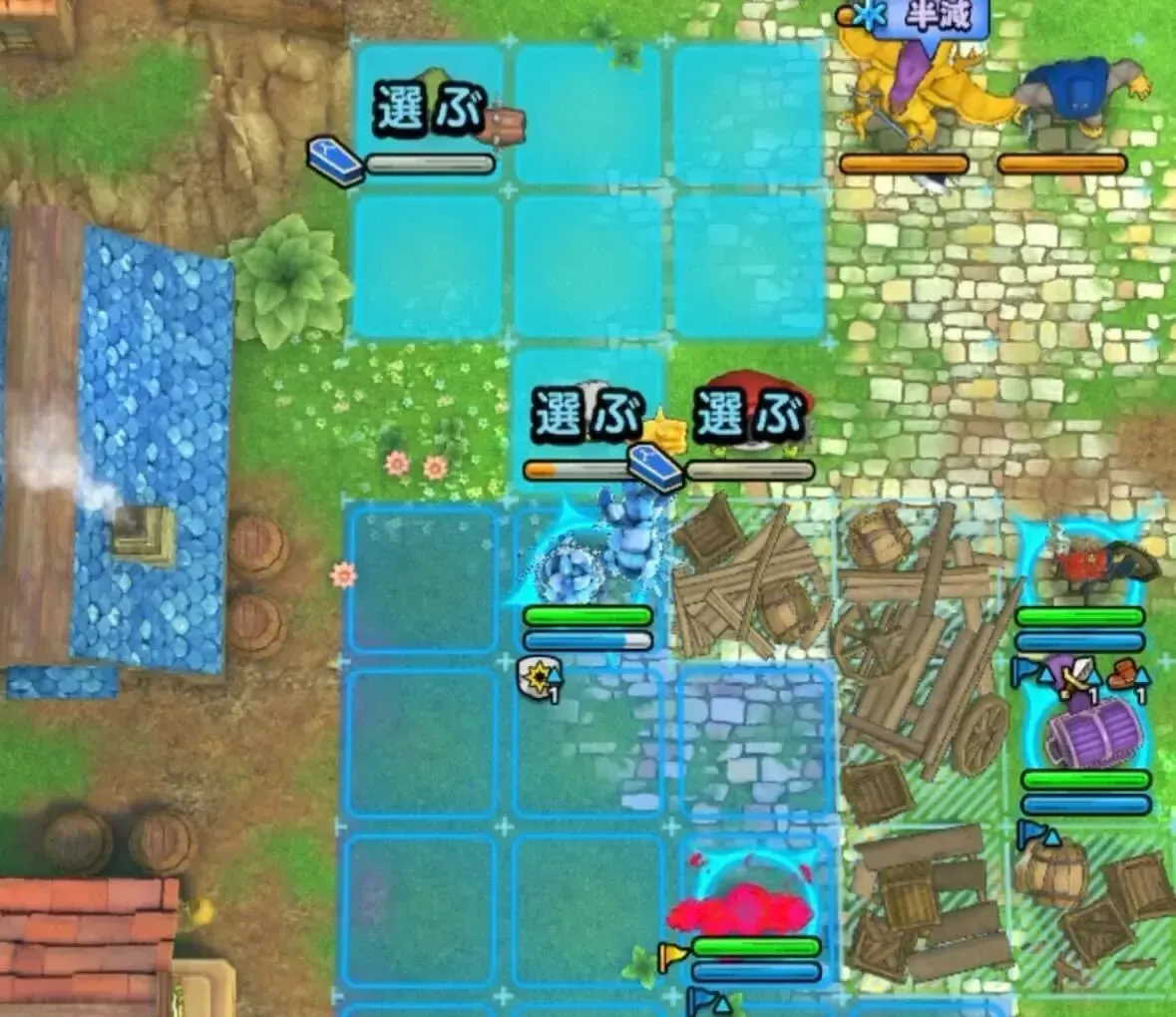 ひょうがまじんでとげこんぼうを倒す