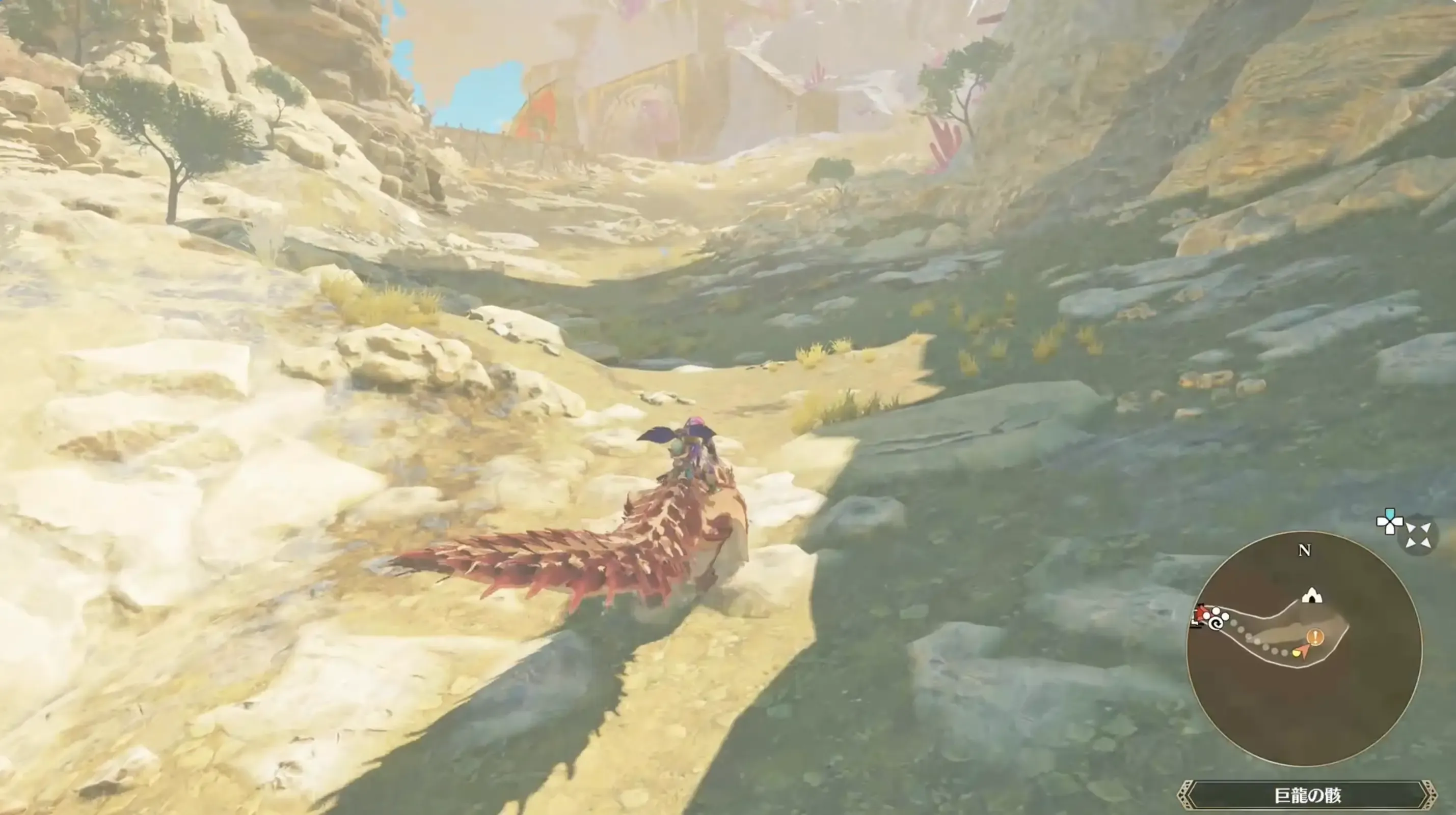 巨大な竜が石化している場所に向かうとイベント発生